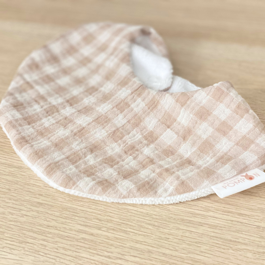 Bavoirs marguerite et vichy en gaze de coton