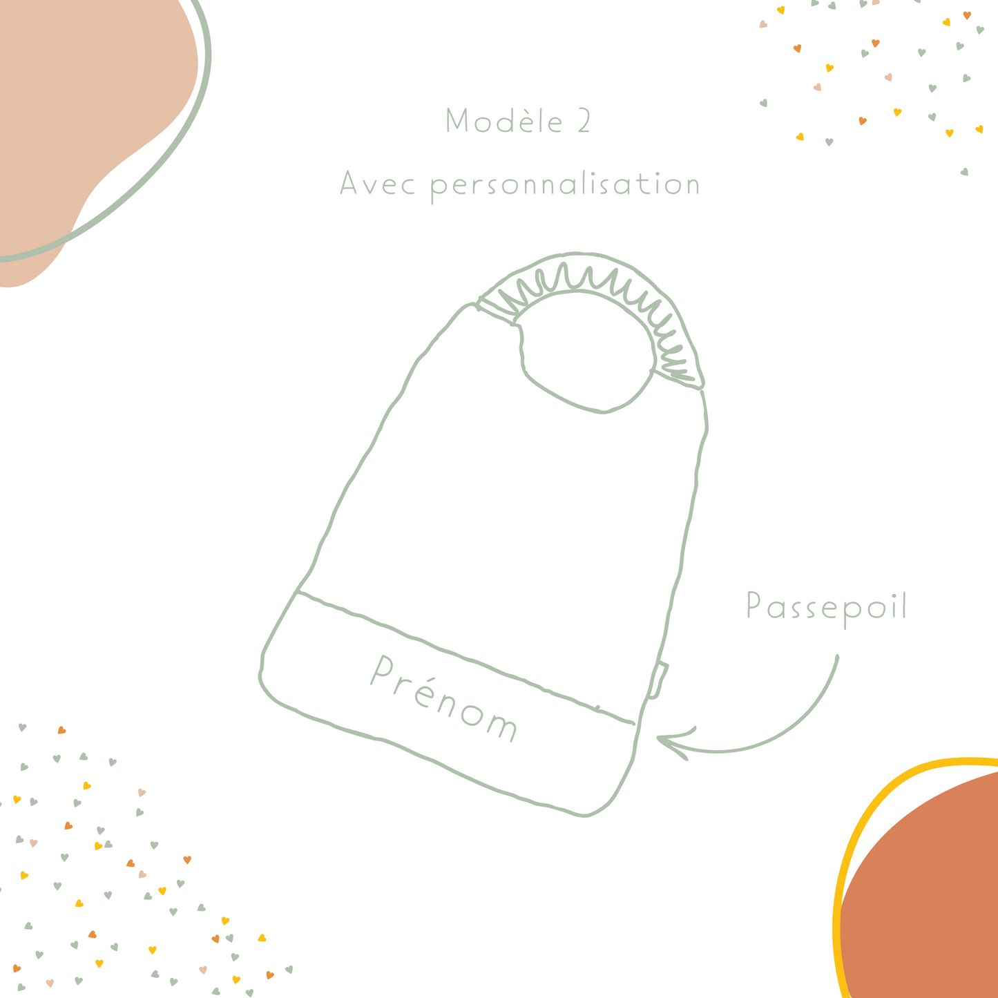 Bavoir serviette cantine à élastique personnalisable
