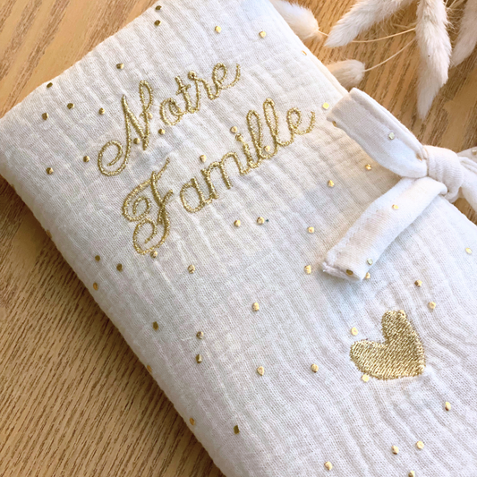 Protège livret de famille en gaze de coton
