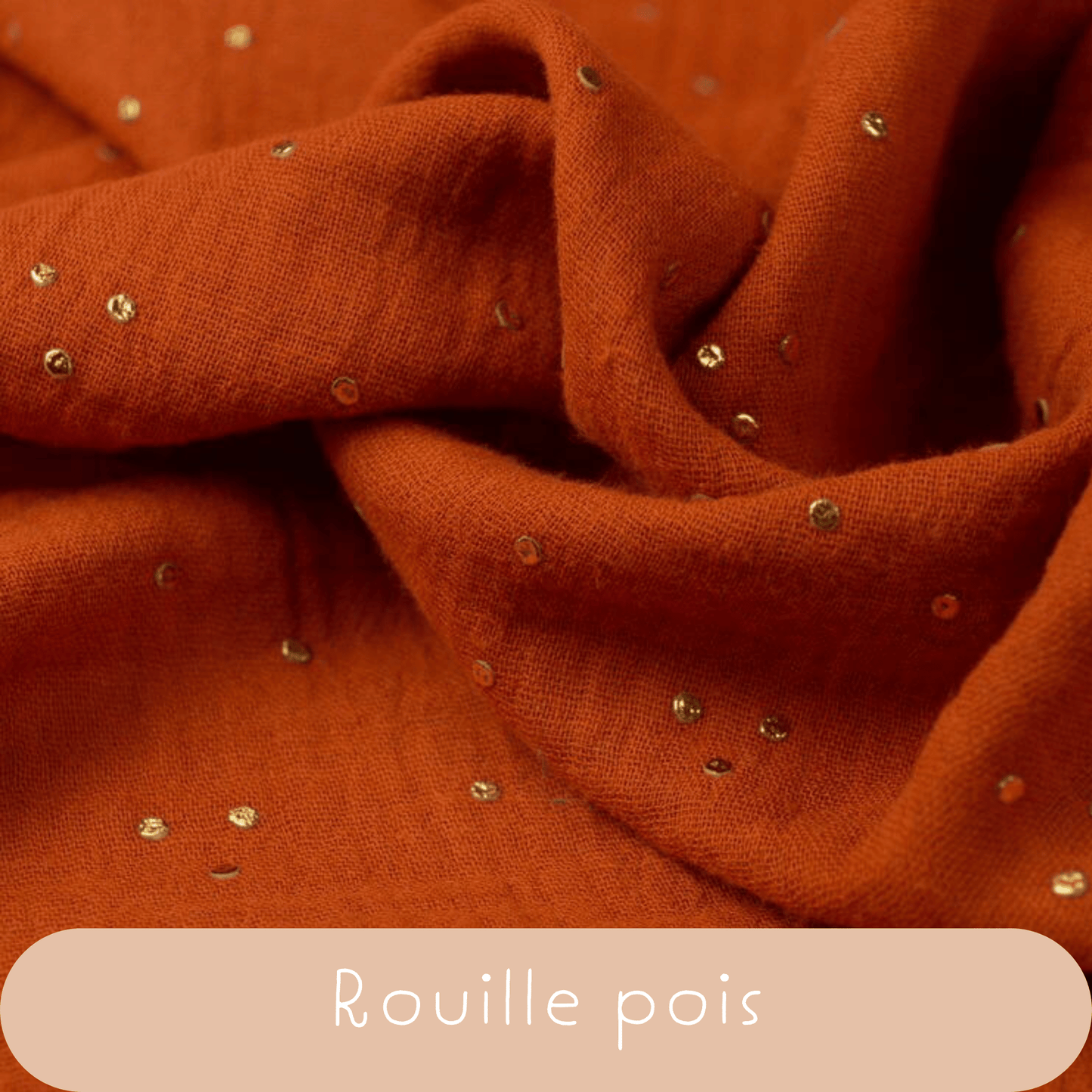 Couverture en gaze de coton à pois dorés moumoute sherpa-Couleur au choix