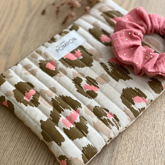 Pochette plate trousse à maquillage léopard