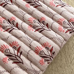 Trousse à maquillage matelassée rose motifs indiens