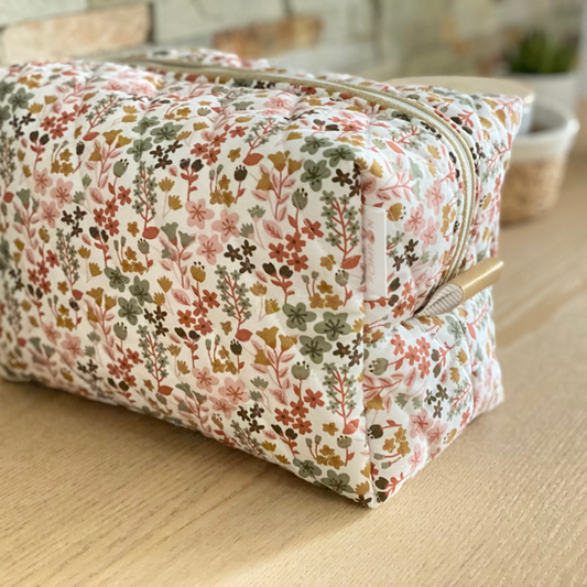 Trousse de toilette bébé matelassée terracotta doré camel