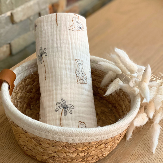Langes léopard en gaze de coton Animaux de la savane