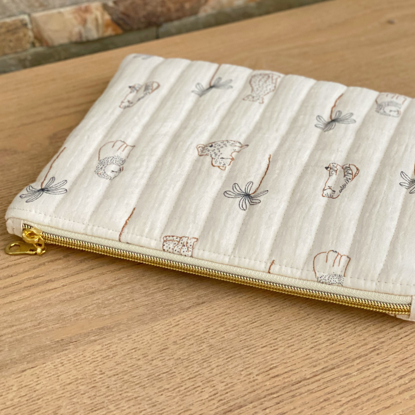 Pochettes plates matelassées en gaze de coton