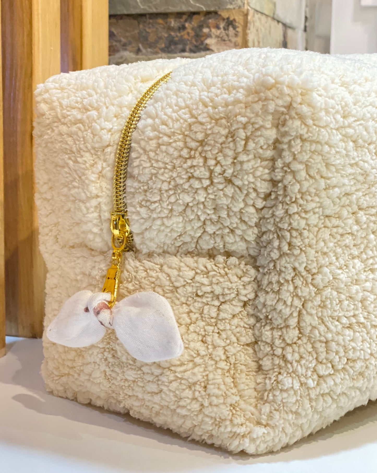 Trousse de toilette bébé moumoute écru