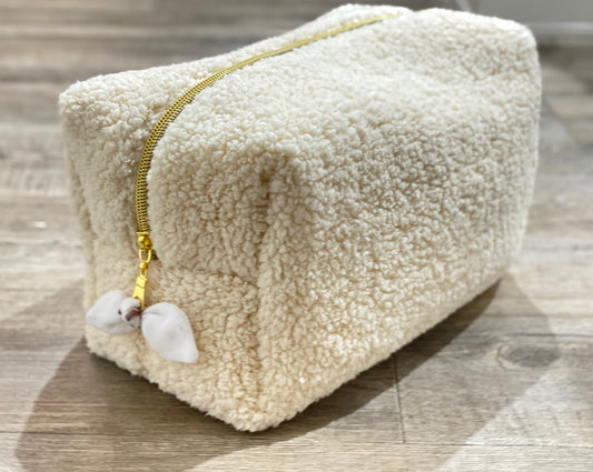 Trousse de toilette bébé moumoute écru