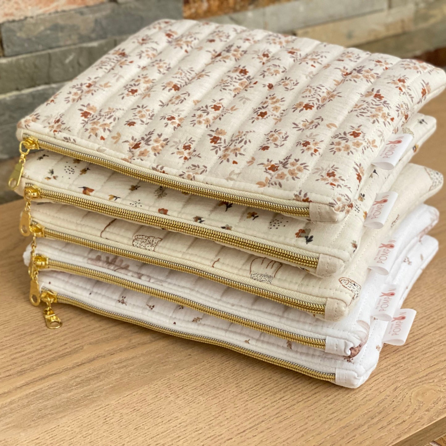 Pochette plate matelassée en gaze de coton ou coton à composer