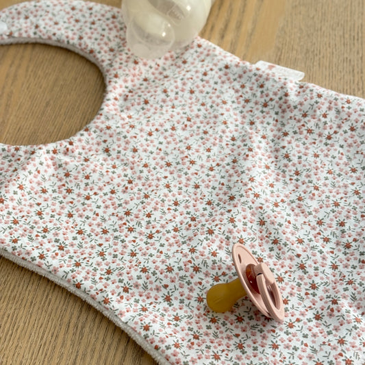 Bavoir bébé fleurs rose