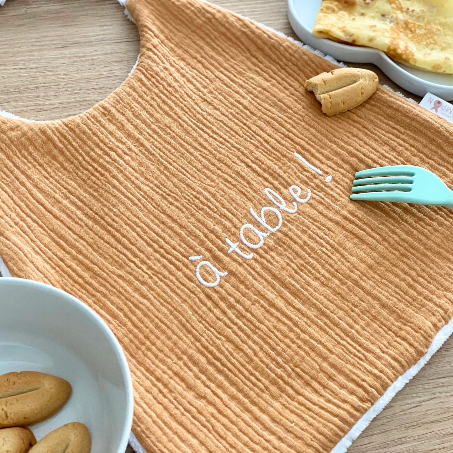 Serviette cantine maternelle à élastique