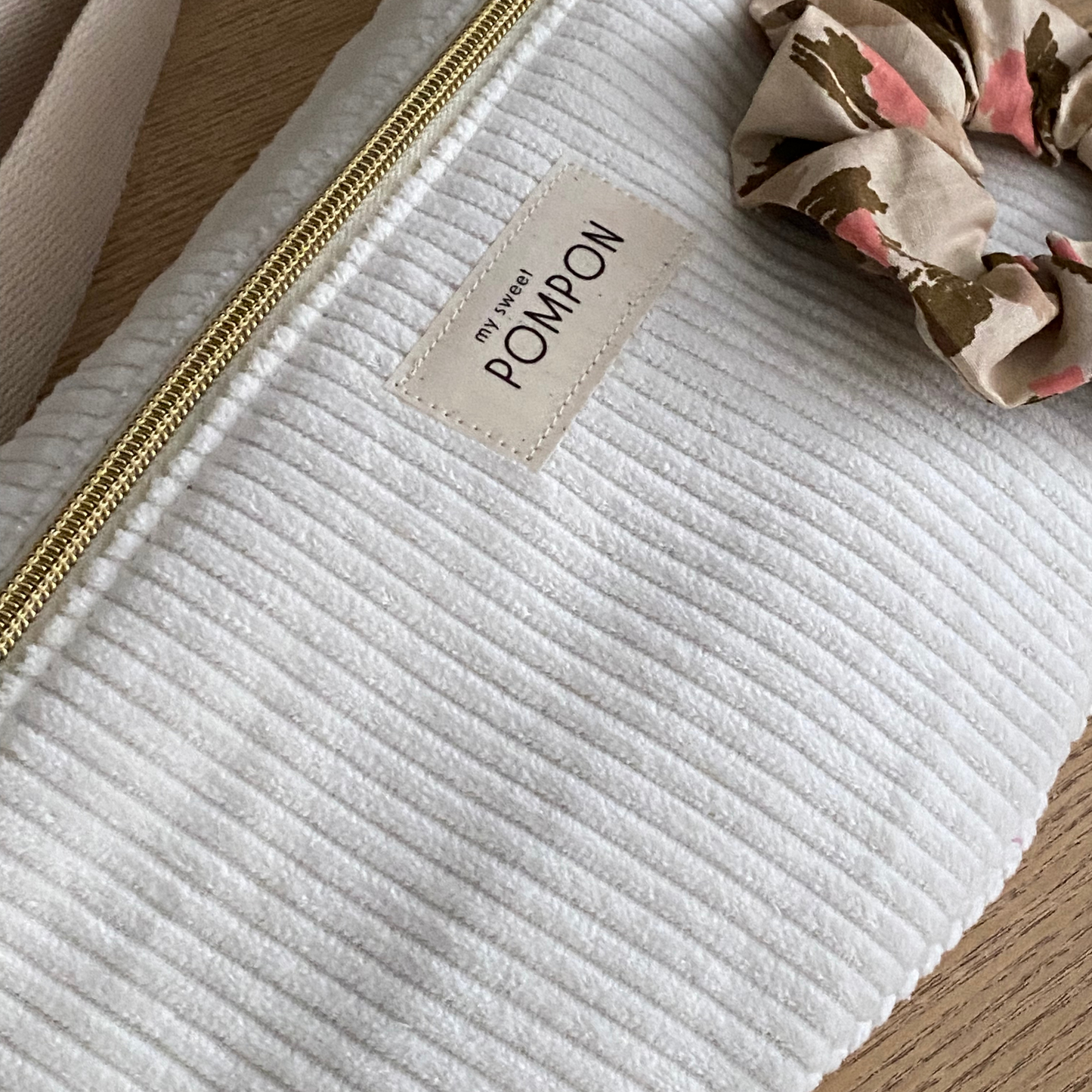 Sac banane femme velours écru léopard