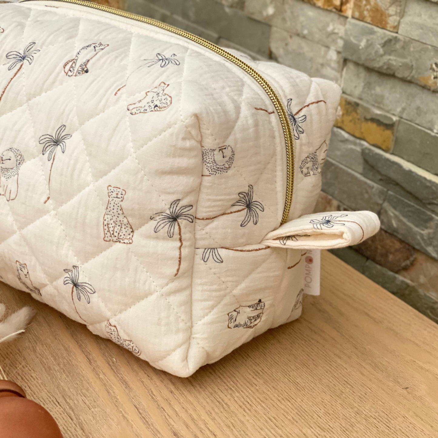 Trousse de toilette bébé animaux de la savane pour sac à langer