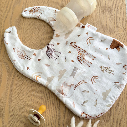 Bavoir bébé animaux de la savane