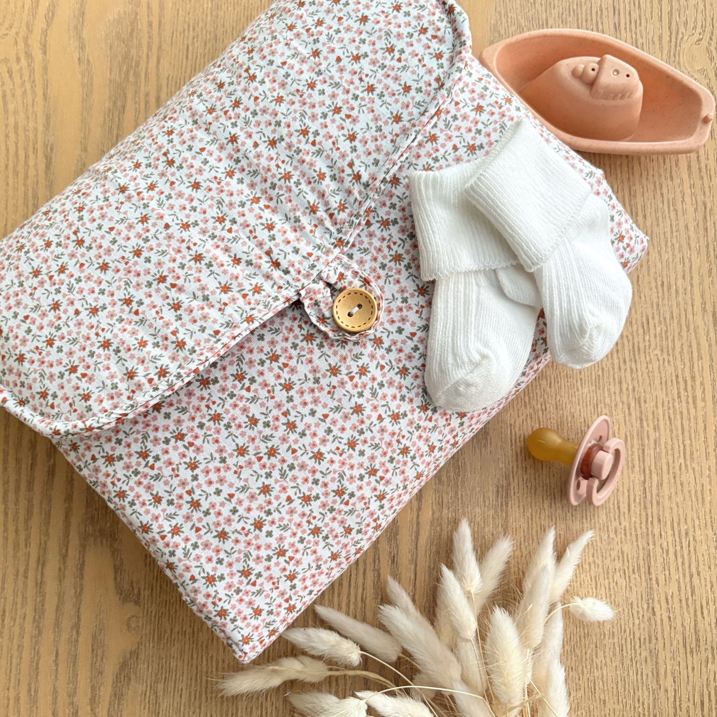 Matelas à langer nomade imperméable à fleurs-Motifs au choix