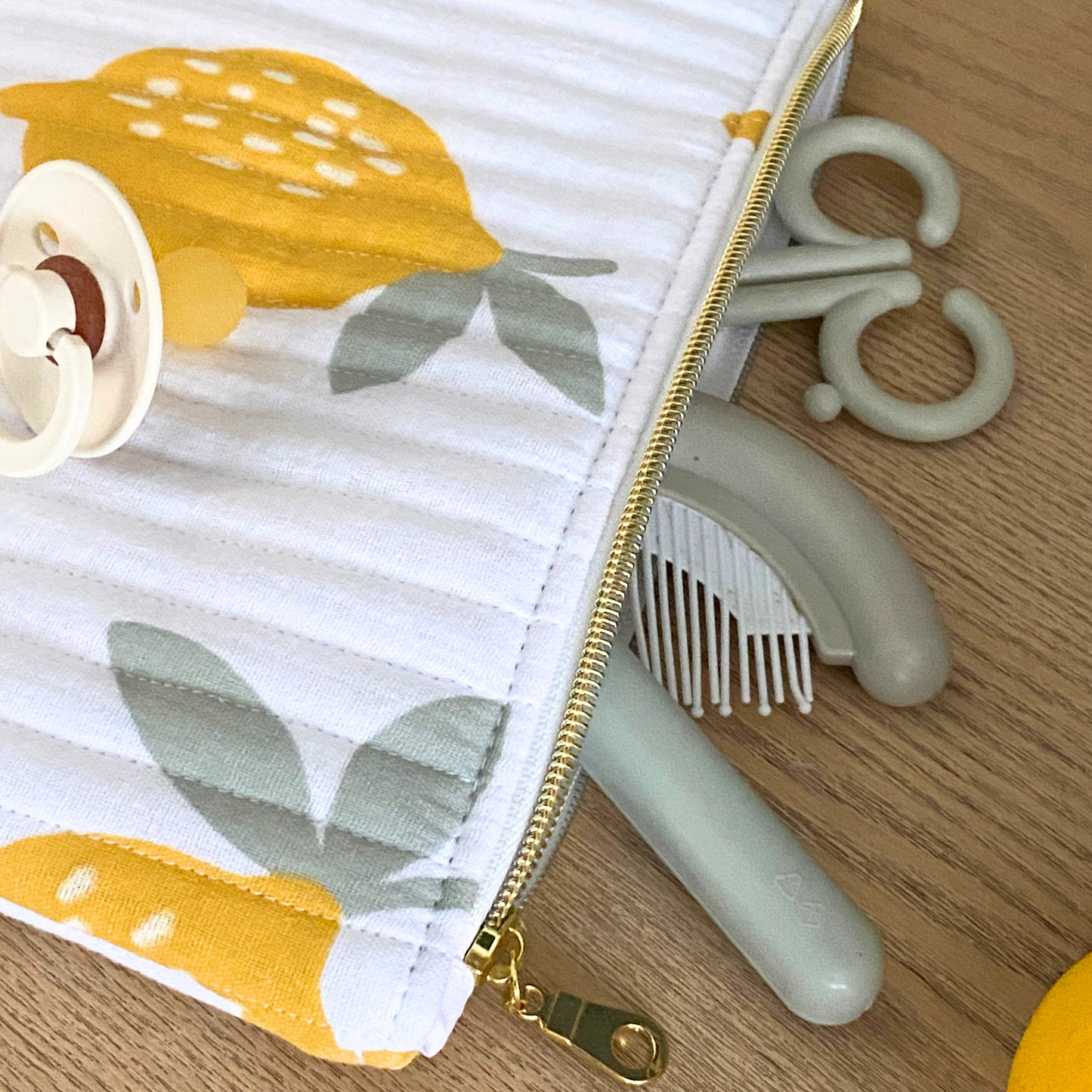 Pochette plate à langer citron