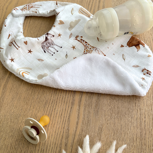 Bavoir bébé animaux de la savane