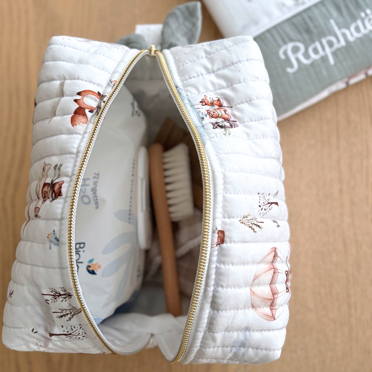 Trousse de toilette bébé animaux aviateurs