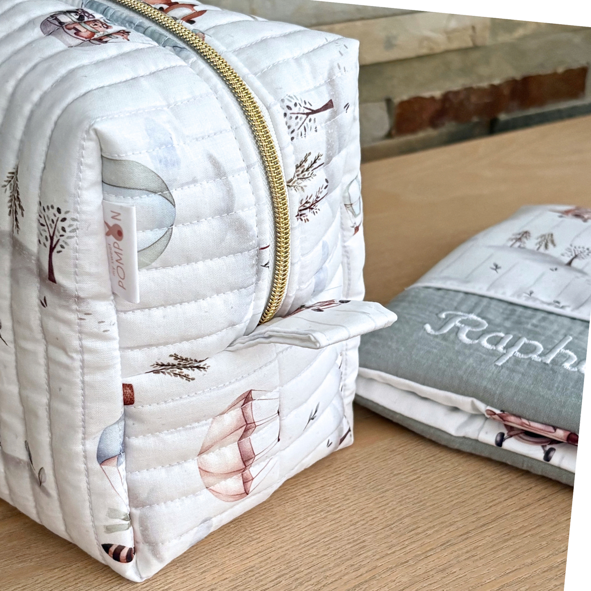 Trousse de toilette bébé animaux aviateurs