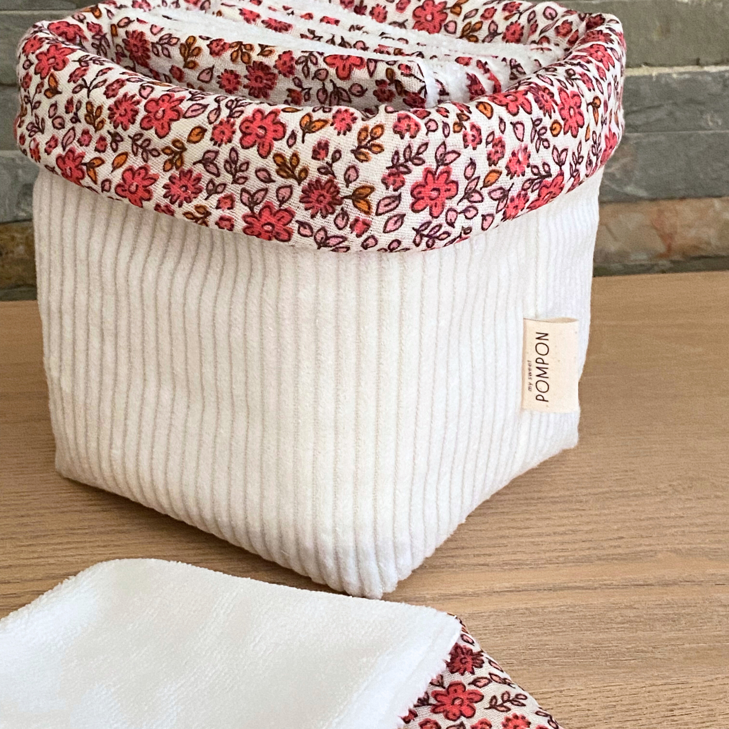 Cotons démaquillants lavables avec panier