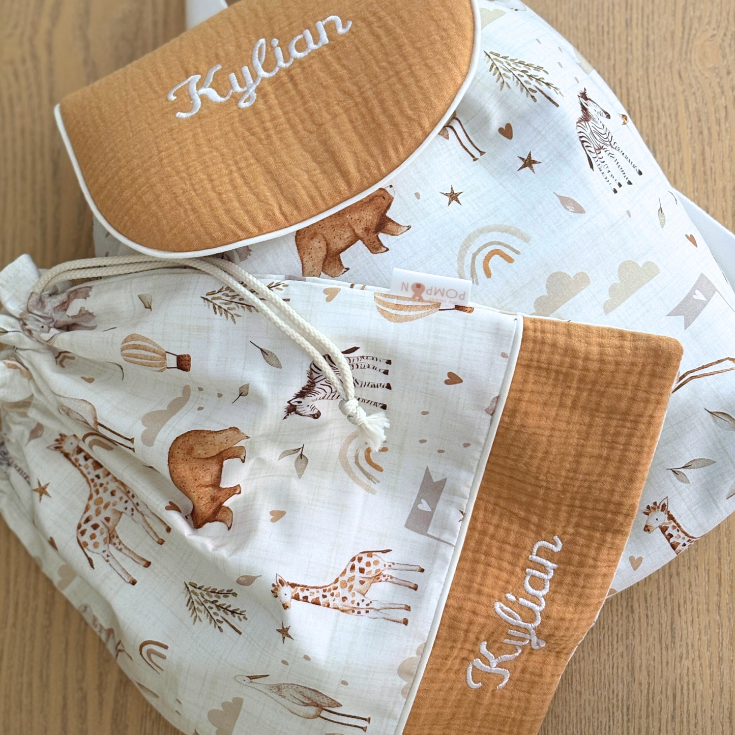 Sac à dos personnalisé garçon Animaux de la savane