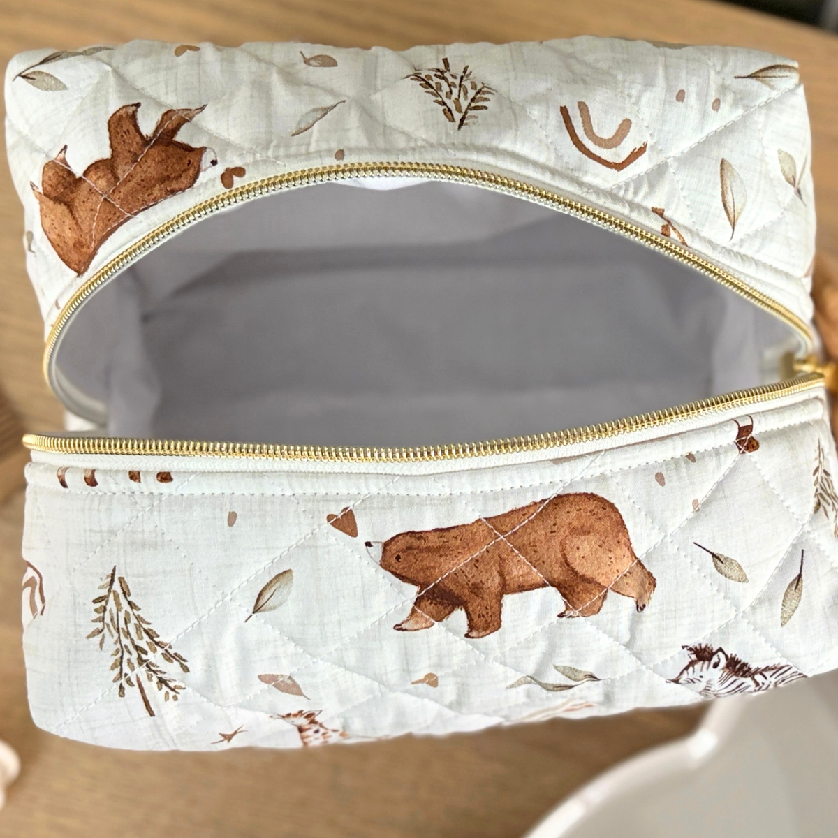 Trousse de toilette bébé animaux de la savane