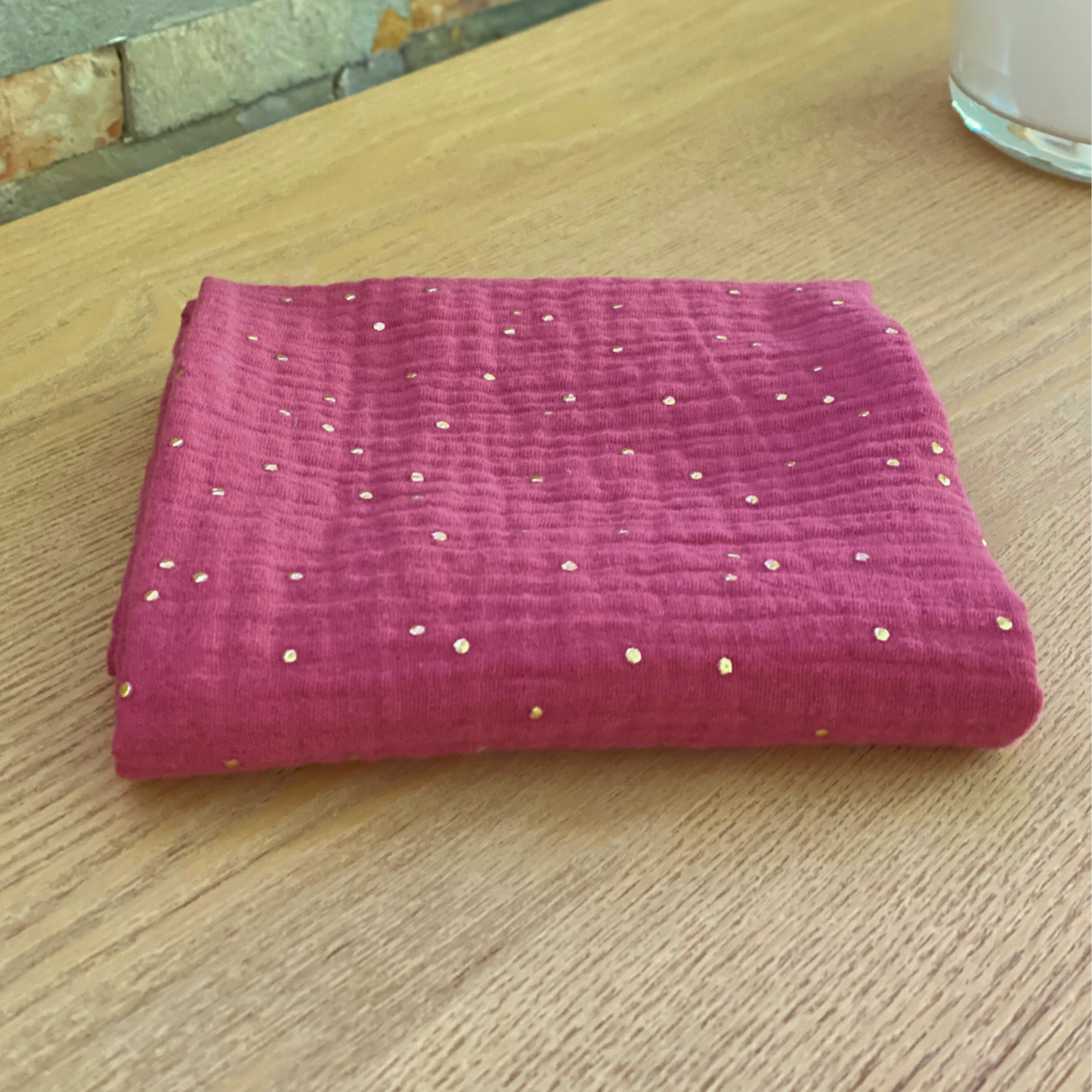 Langes bébé fille  gaze de coton fleuri framboise vert