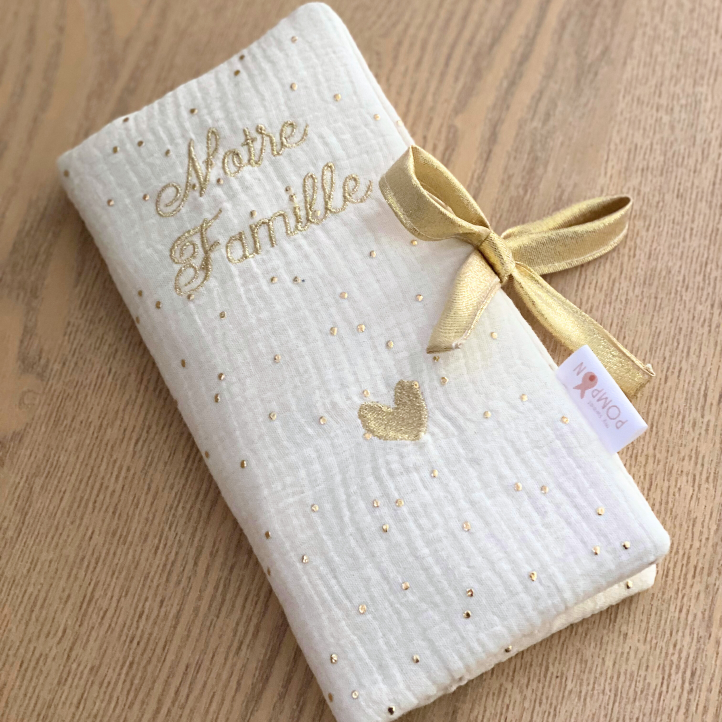 Protège livret de famille en gaze de coton