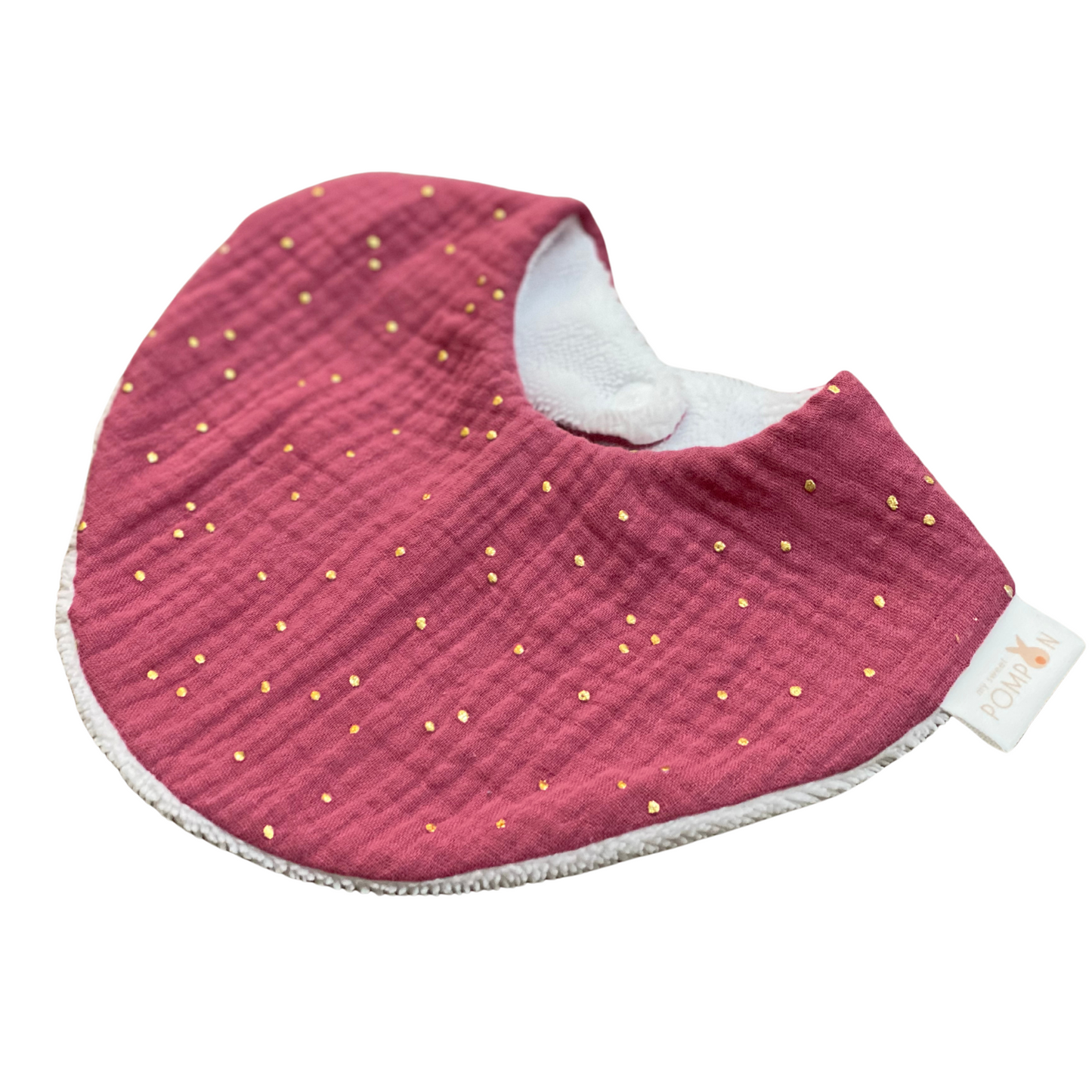 Bavoirs fleuris framboise et vert bébé fille