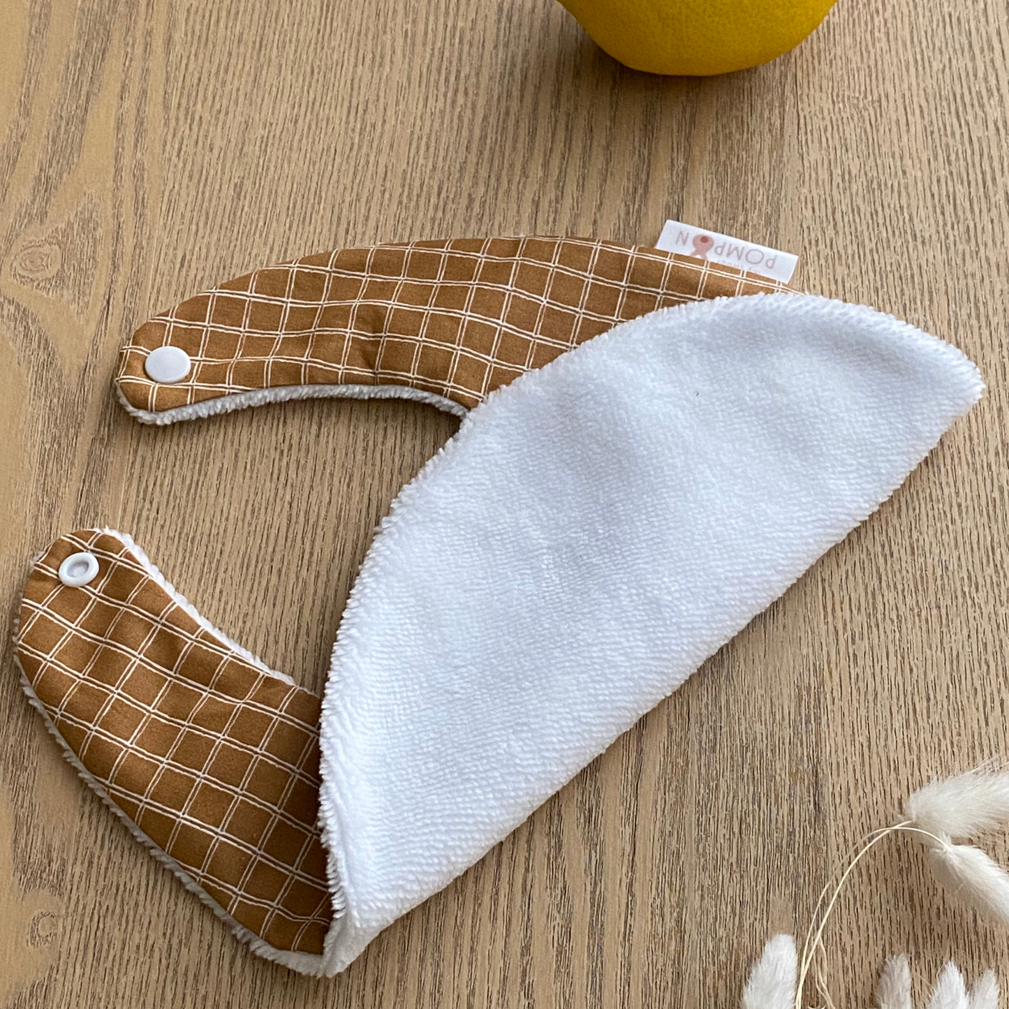 Bavoirs naissance bébé ronds citrons