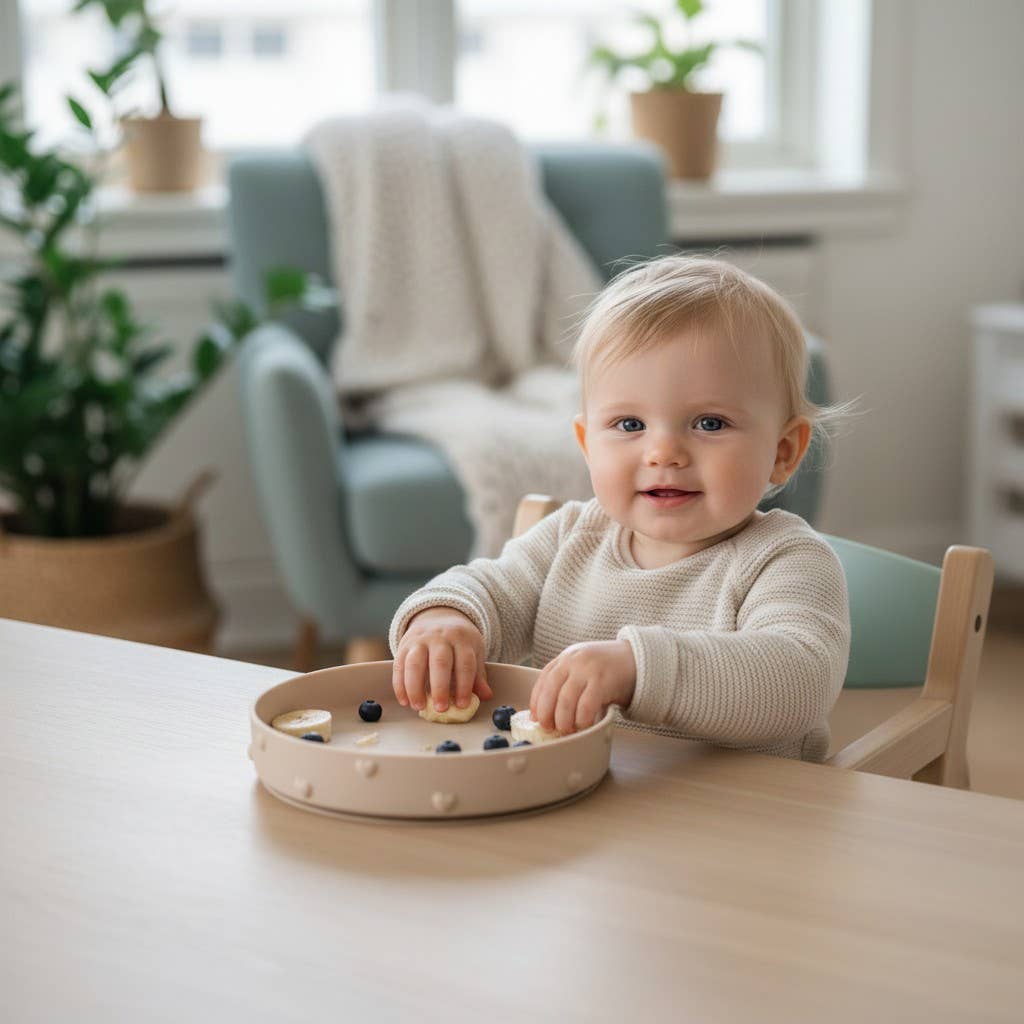 Assiette en silicone avec ventouse - Assiette bébé