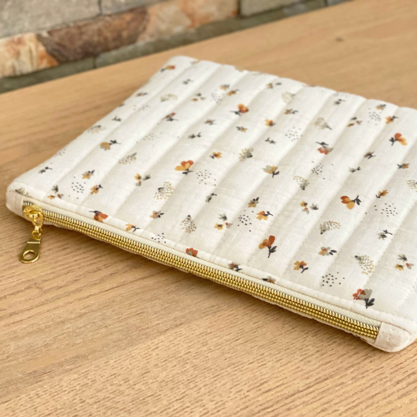 Pochettes plates matelassées en gaze de coton