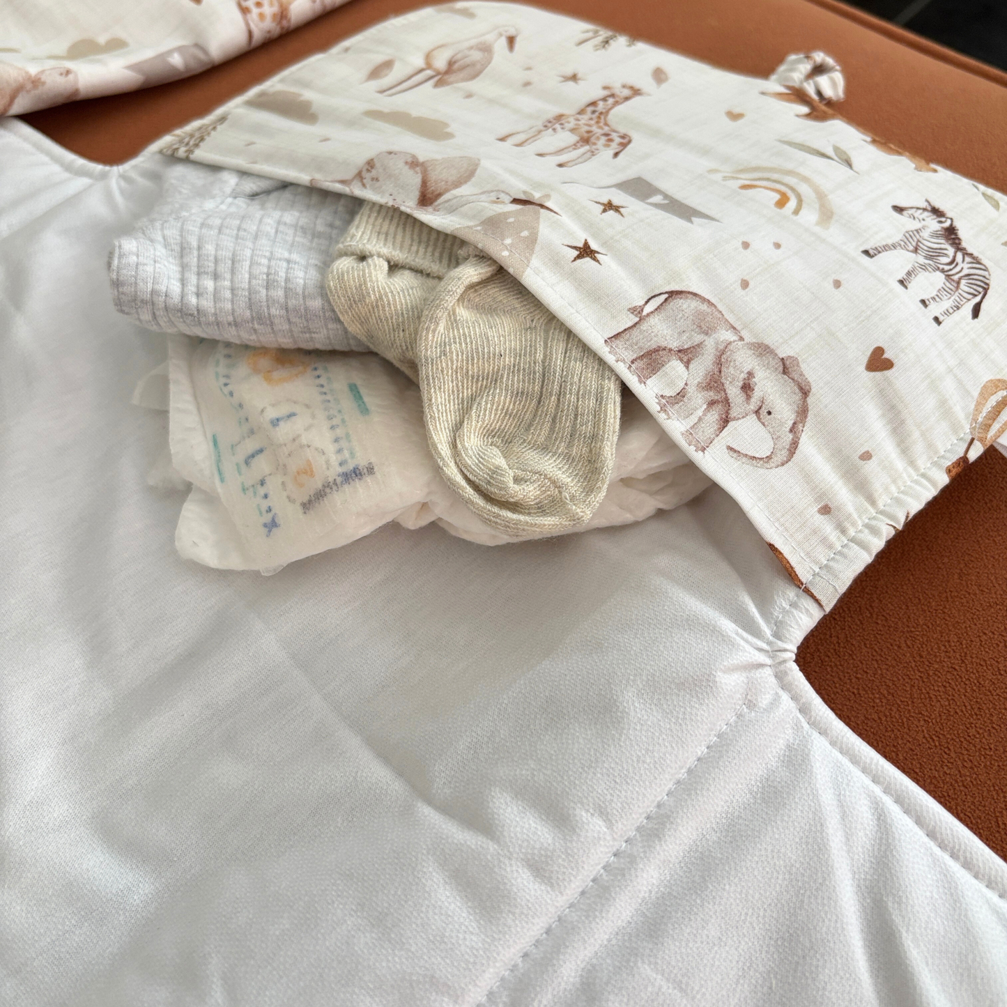 Matelas à langer nomade imperméable animaux de la savane