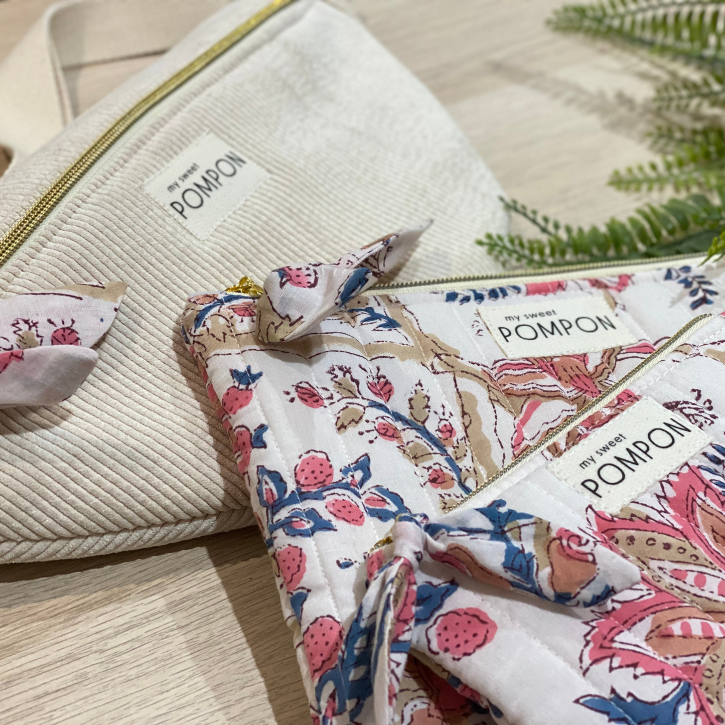Sac banane femme velours écru
