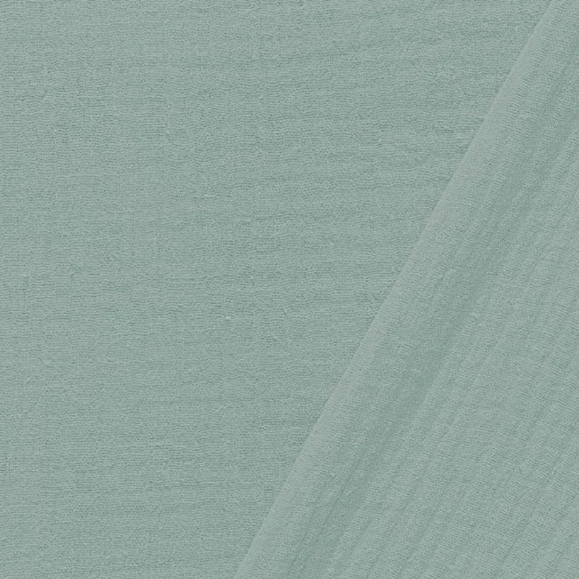 Langes bébé vert de gris, camel fleuri en gaze de coton