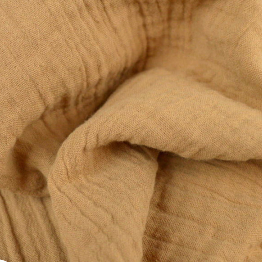 Langes bébé vert de gris, camel fleuri en gaze de coton
