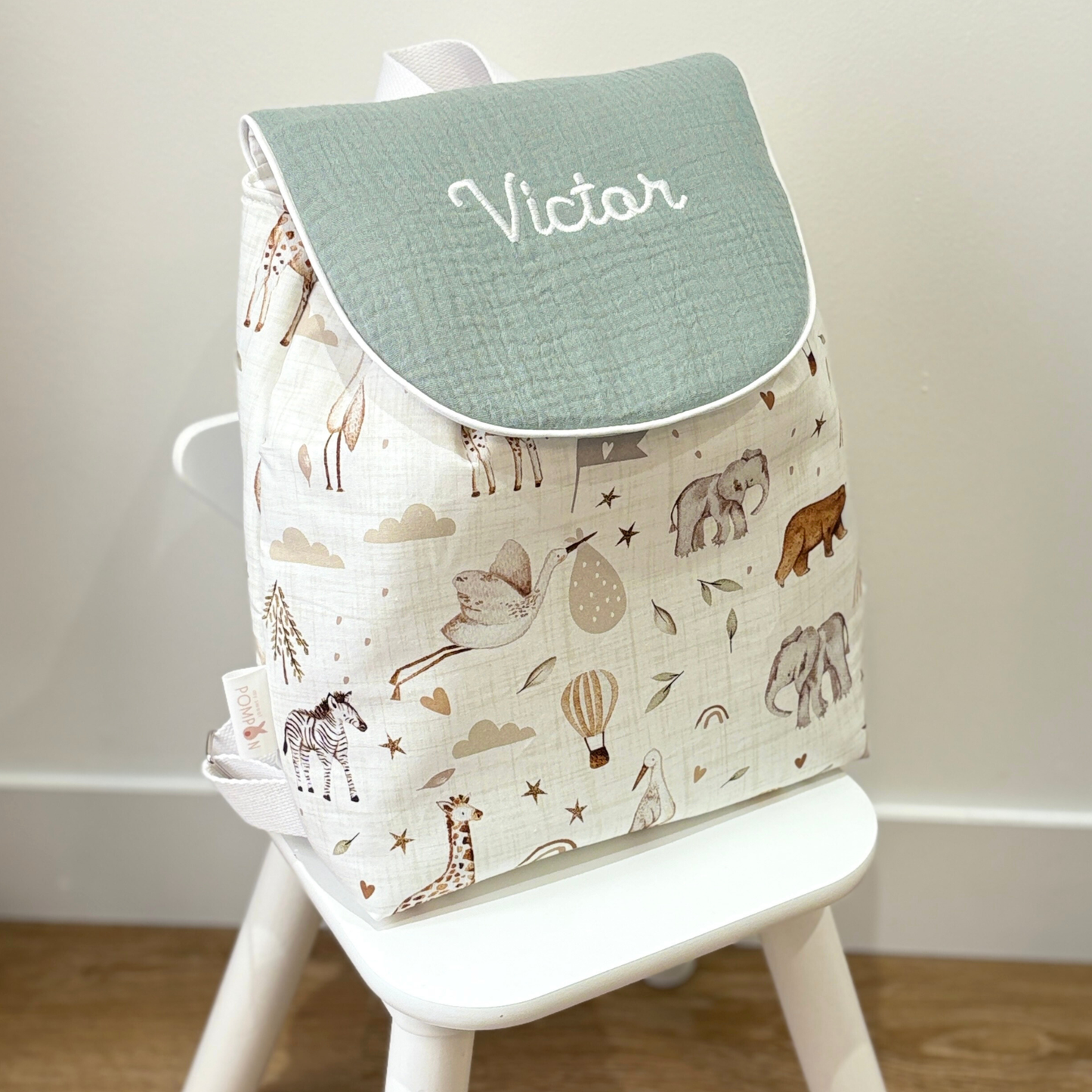 Sac à dos personnalisé garçon Animaux de la savane